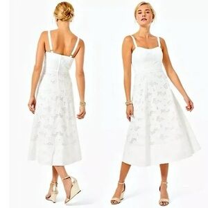 NWOT Lilly Pulitzer White Fawn Midi Dress - SZ 14